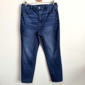 American‎ Eagle Curvy High Rise Jegging Jeans Size 18 Blue Next Level Stretch